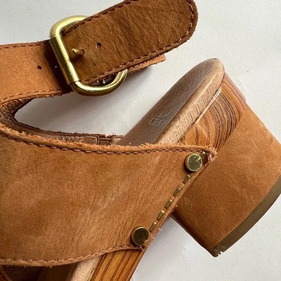 Brown Strappy Sandals with Block Heel - Picture 4 of 8